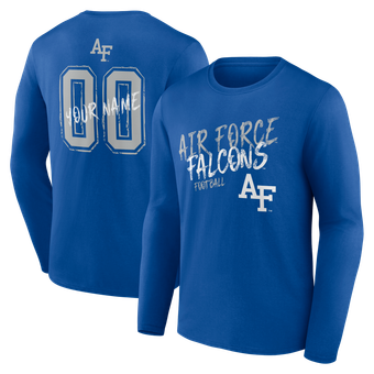 Men's Royal Air Force Falcons Hustle Personalized Name & Number Long Sleeve T-Shirt