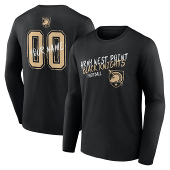 Men's Black Army Black Knights Hustle Personalized Name & Number Long Sleeve T-Shirt