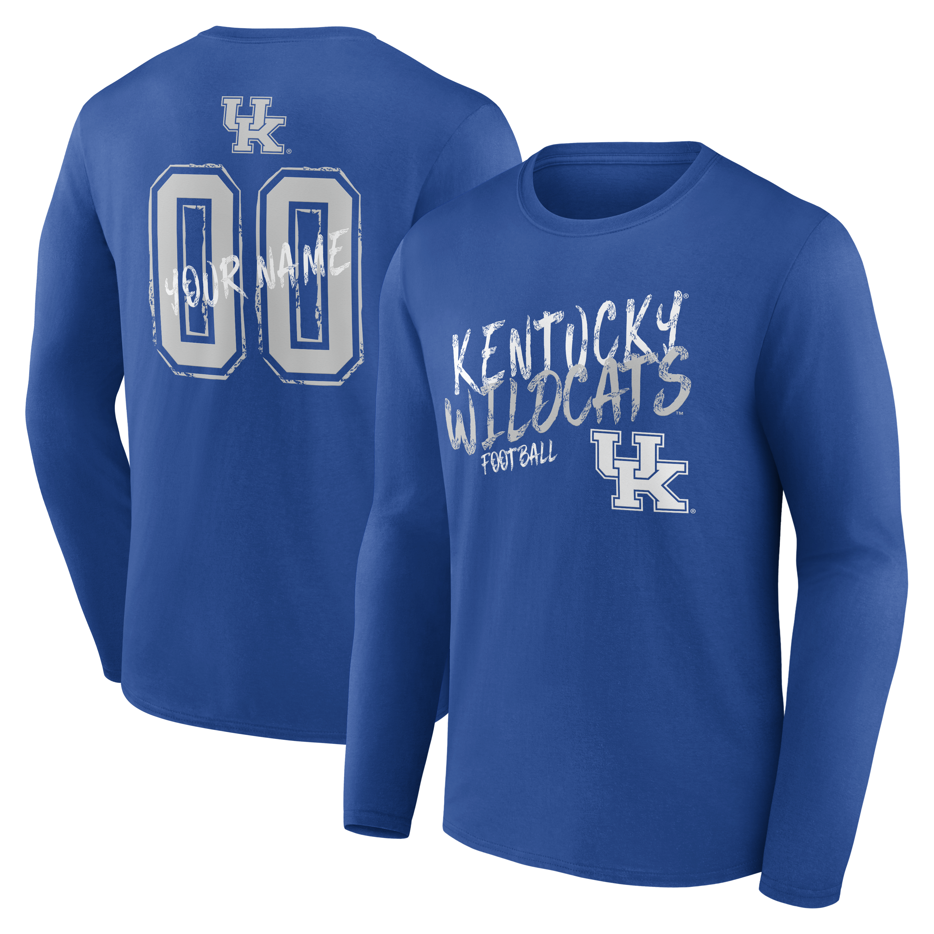 Men’s Royal Kentucky Wildcats Hustle Personalized Name & Number Long Sleeve T-Shirt Men’s Royal Kentucky Wildcats Hustle Personalized Name & Number Long Sleeve T-Shirt