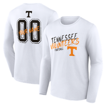 Men's White Tennessee Volunteers Hustle Personalized Name & Number Long Sleeve T-Shirt