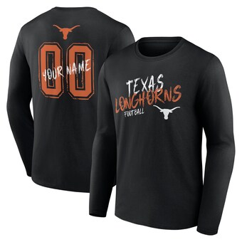 Men's Black Texas Longhorns Hustle Personalized Name & Number Long Sleeve T-Shirt