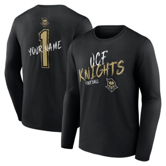 Men's Black UCF Knights Hustle Personalized Long Sleeve T-Shirt