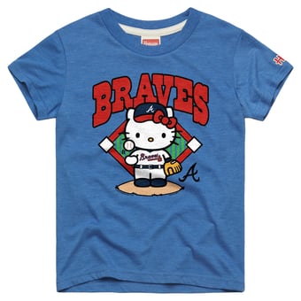 Toddler Homage  Royal Atlanta Braves Hello Kitty x MLB Tri-Blend T-Shirt
