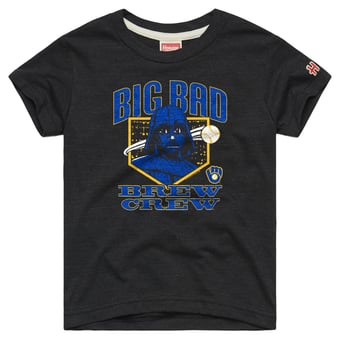 Youth Homage  Charcoal Milwaukee Brewers Star Wars x MLB Dark Side T-Shirt