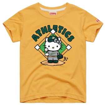 Youth Homage  Gold Athletics Hello Kitty x MLB Tri-Blend T-Shirt