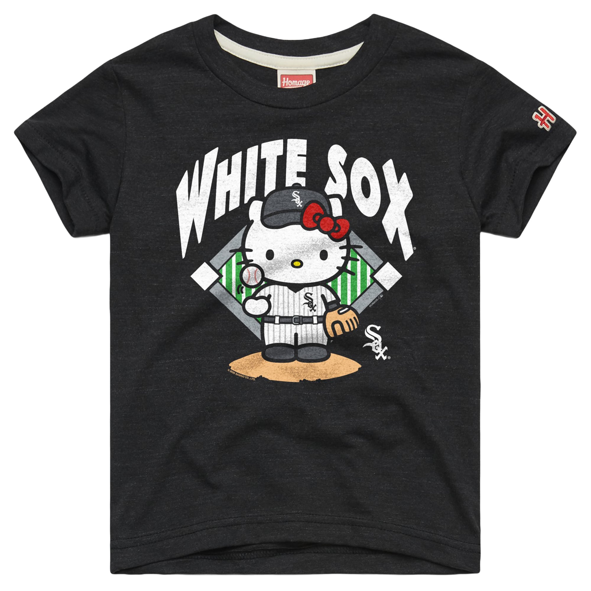 Youth Homage Charcoal Chicago White Sox Hello Kitty x MLB Tri-Blend T-Shirt
