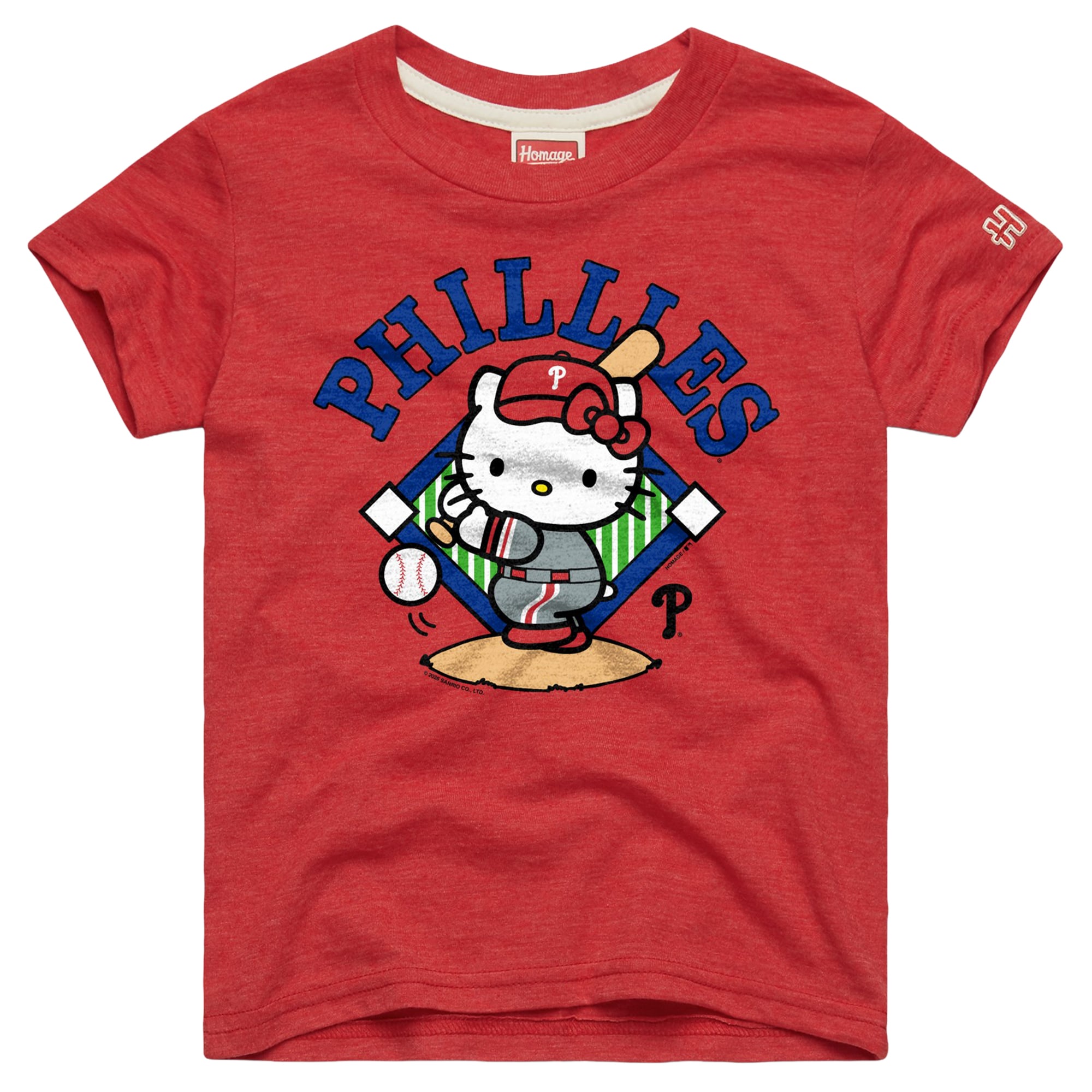 Youth Homage Red Philadelphia Phillies Hello Kitty x MLB Tri-Blend T-Shirt