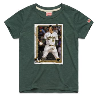 Youth Homage Nick Kurtz Green Athletics Topps Baseball Card Tri-Blend T-Shirt