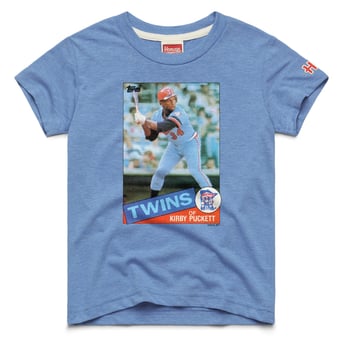 Youth Homage Kirby Puckett Light Blue Minnesota Twins Topps Baseball Card Tri-Blend T-Shirt