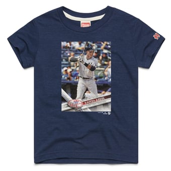 Youth Homage Aaron Judge Navy New York Yankees Topps Baseball Card Tri-Blend T-Shirt