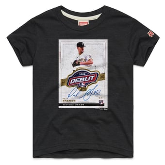 Youth Homage Paul Skenes Charcoal Pittsburgh Pirates Topps Baseball Card Tri-Blend T-Shirt