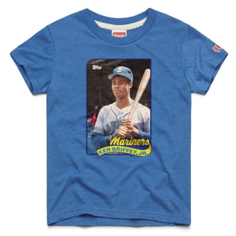 Youth Homage Ken Griffey Jr. Royal Seattle Mariners Topps Baseball Card Tri-Blend T-Shirt