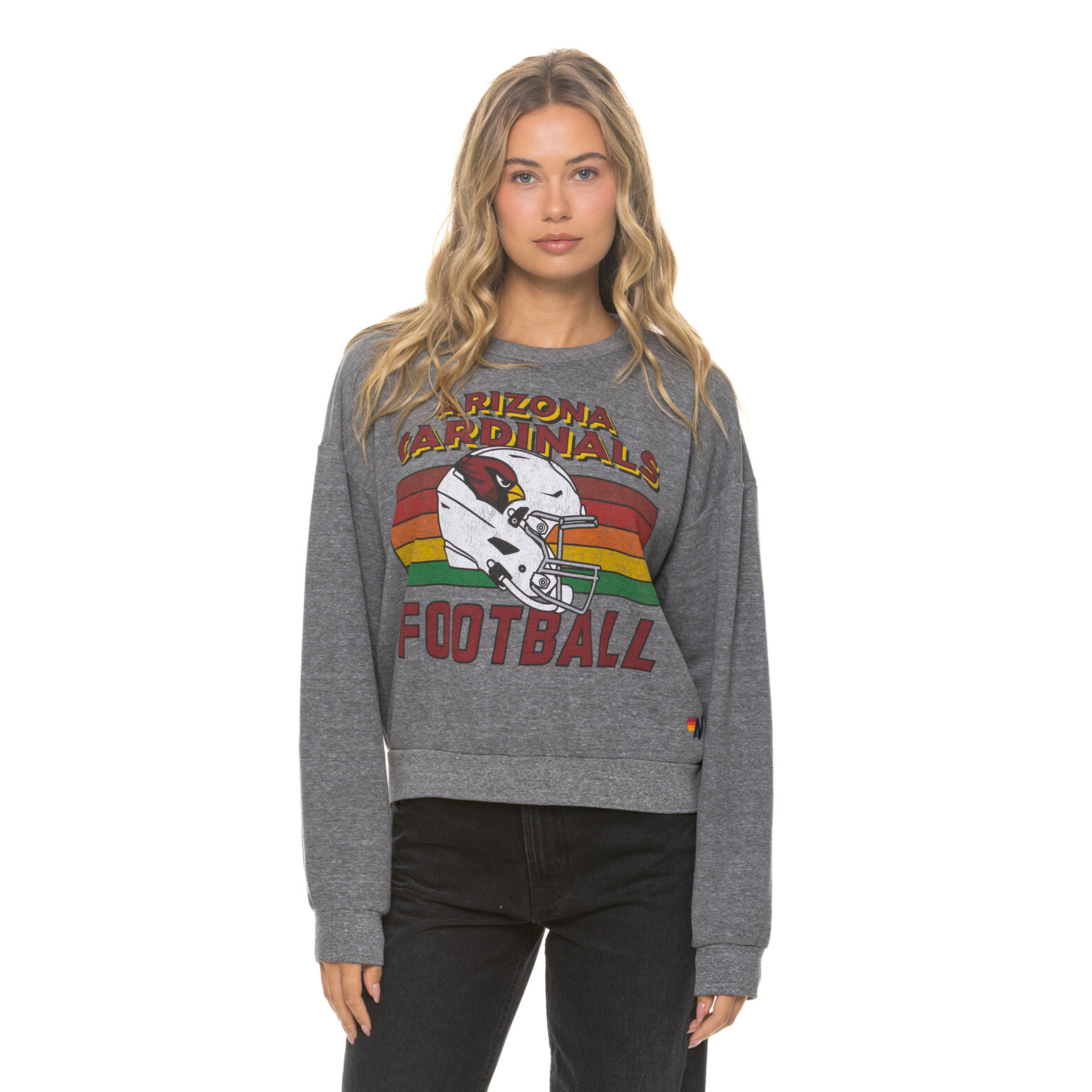Unisex Aviator Nation Heather Gray Arizona Cardinals Relaxed Tri-Blend Sweatshirt