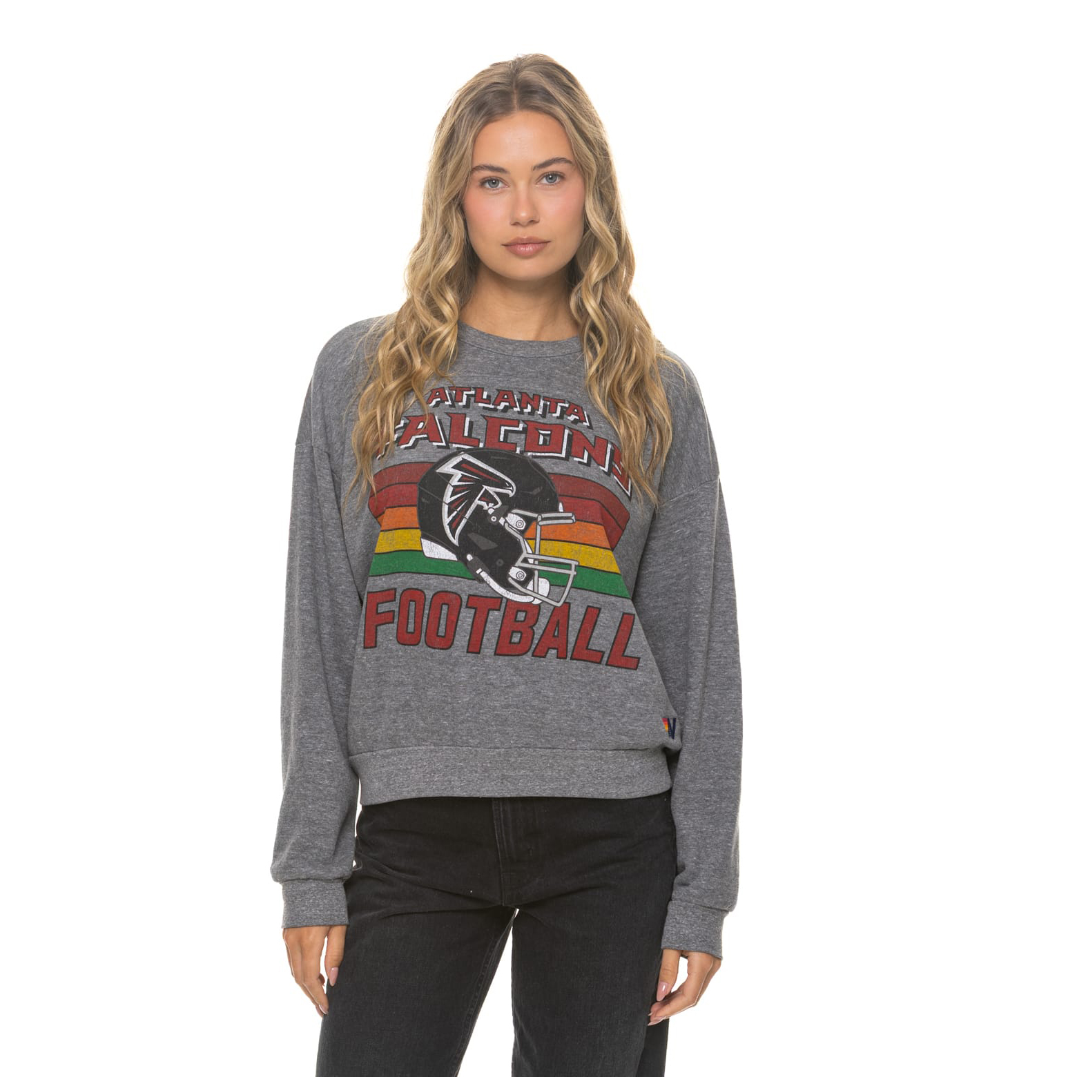 Unisex Aviator Nation Heather Gray Atlanta Falcons Relaxed Tri-Blend Sweatshirt