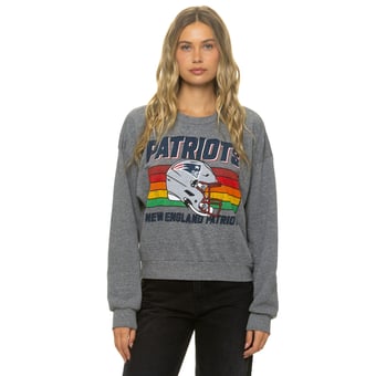 Unisex Aviator Nation Heather Gray New England Patriots Relaxed Tri-Blend Sweatshirt