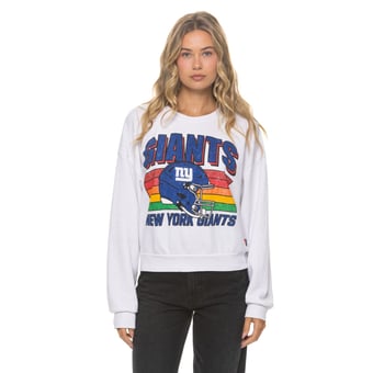 Unisex Aviator Nation White New York Giants Relaxed Tri-Blend Sweatshirt