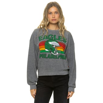 Unisex Aviator Nation Heather Gray Philadelphia Eagles Relaxed Tri-Blend Sweatshirt
