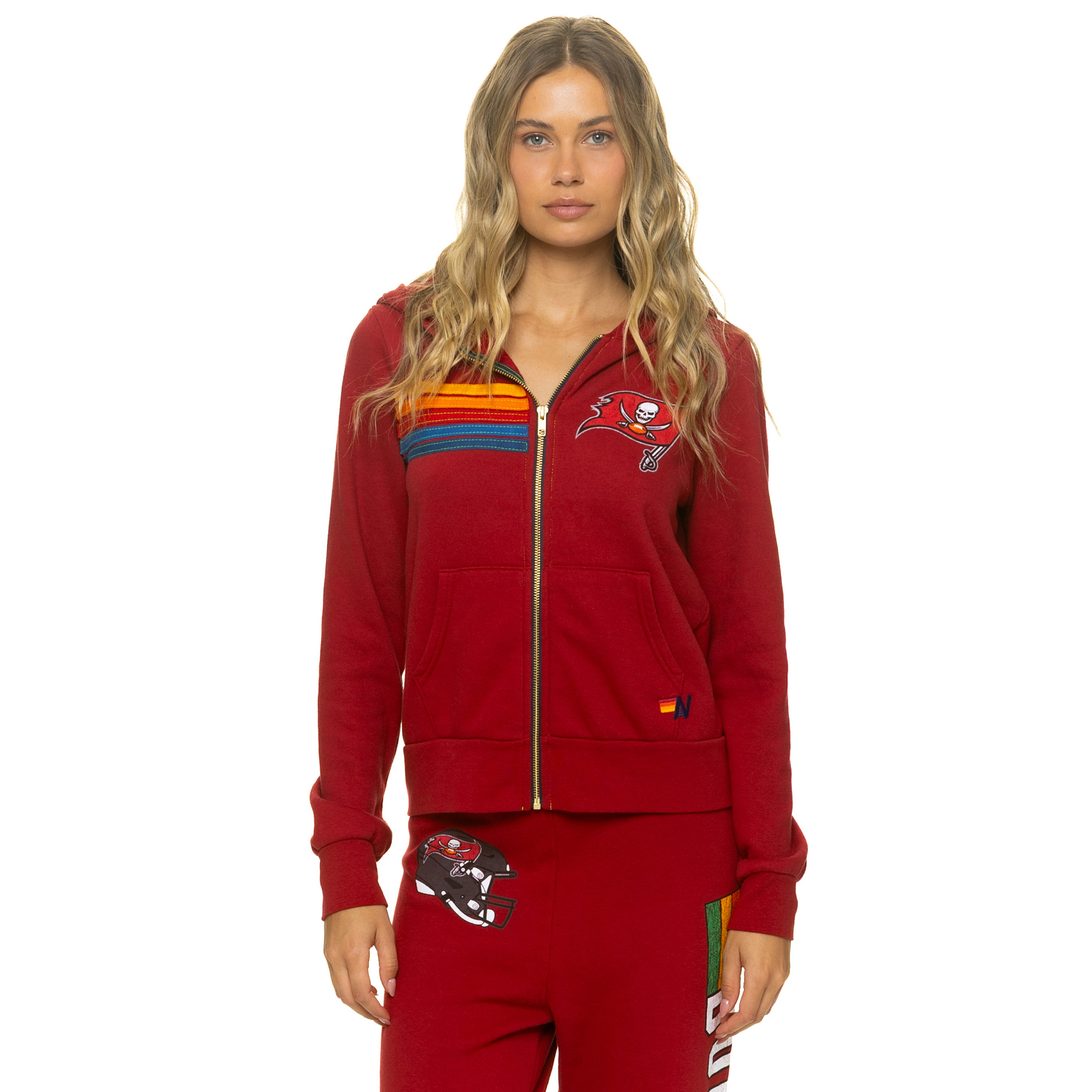 Unisex Aviator Nation Red Tampa Bay Buccaneers Tri-Blend Full-Zip Hoodie