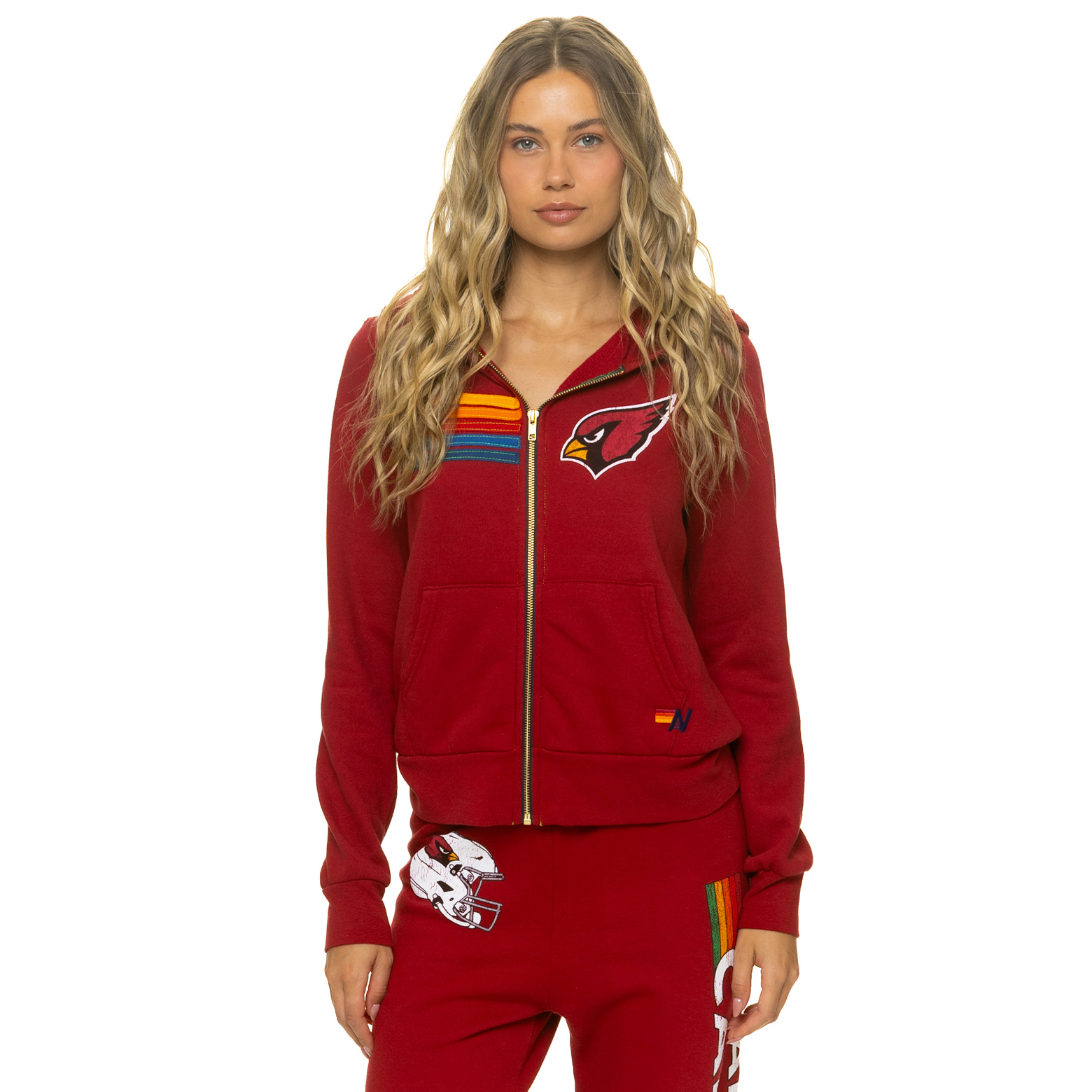 Unisex Aviator Nation Cardinal Arizona Cardinals Tri-Blend Full-Zip Hoodie