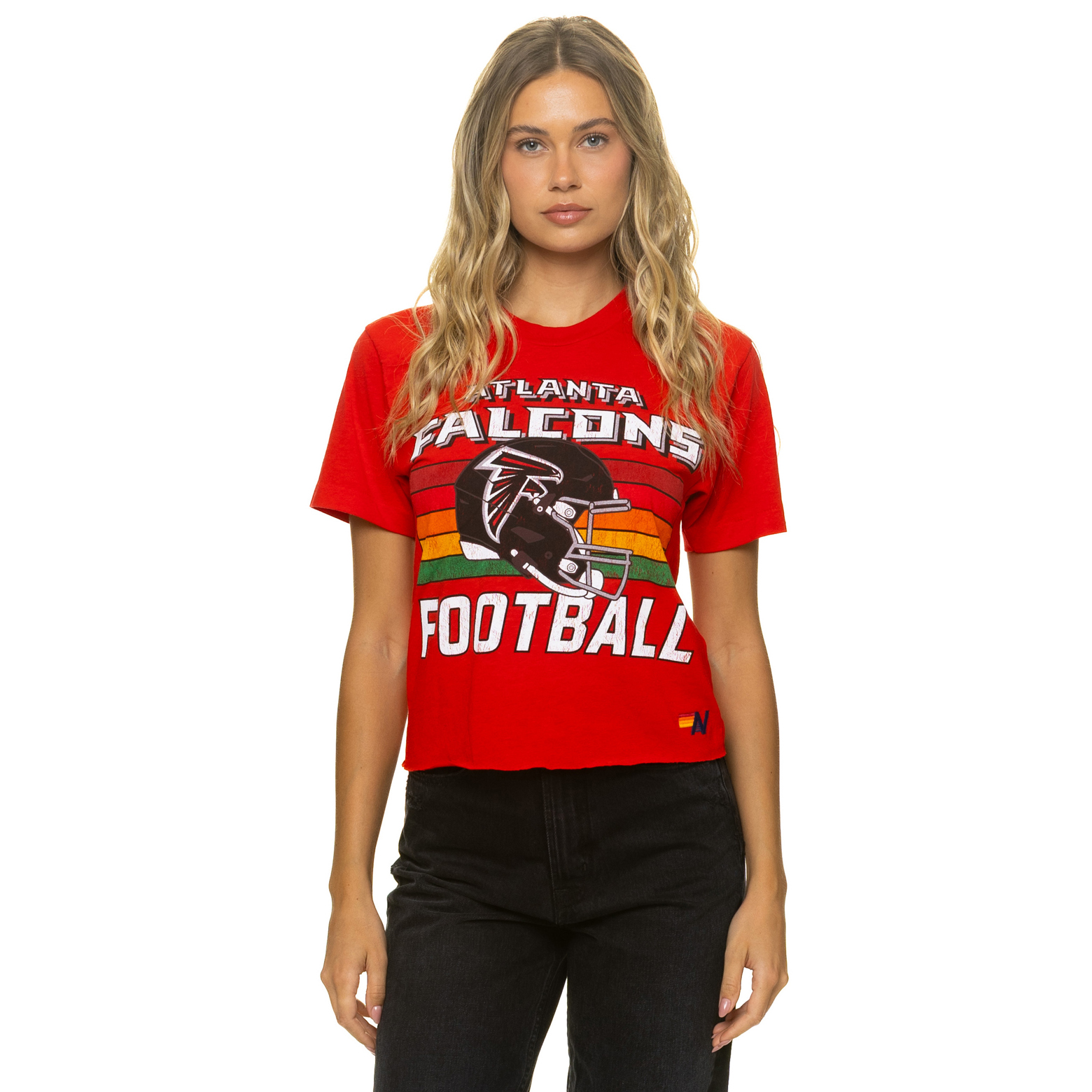 Women's Aviator Nation Red Atlanta Falcons Boxy Boyfriend Tri-Blend T-Shirt