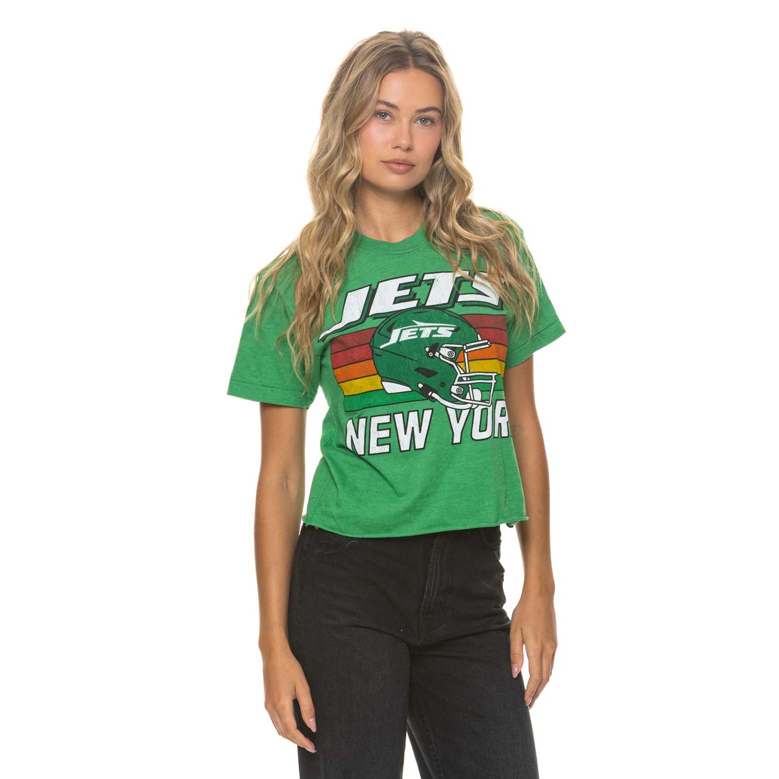 Women's Aviator Nation Green New York Jets Boxy Boyfriend Tri-Blend T-Shirt