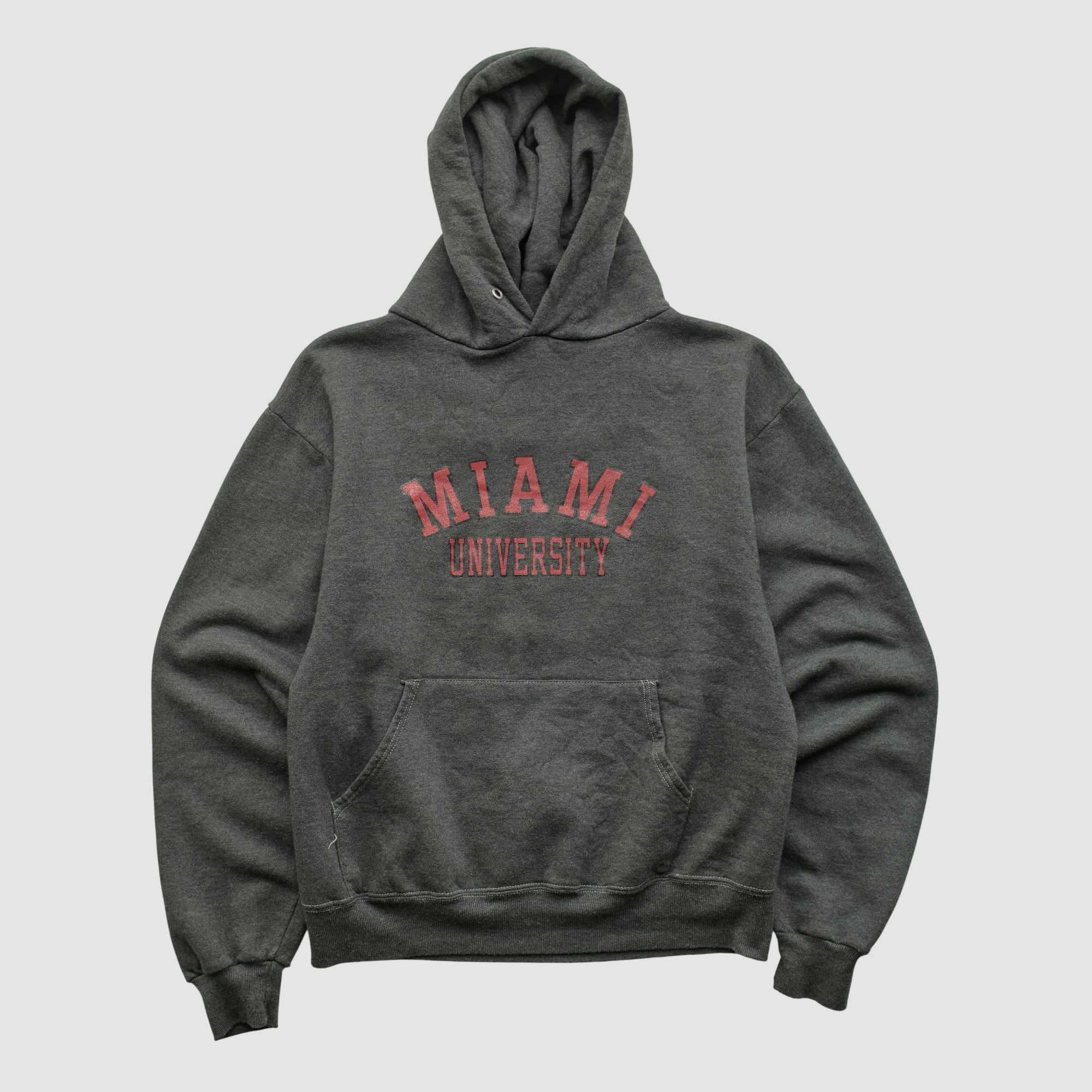 Miami University RedHawks Jerzees 2000s Hooded Pullover Sweatshirt - Charcoal - XXS by Fanatics Real Vintage