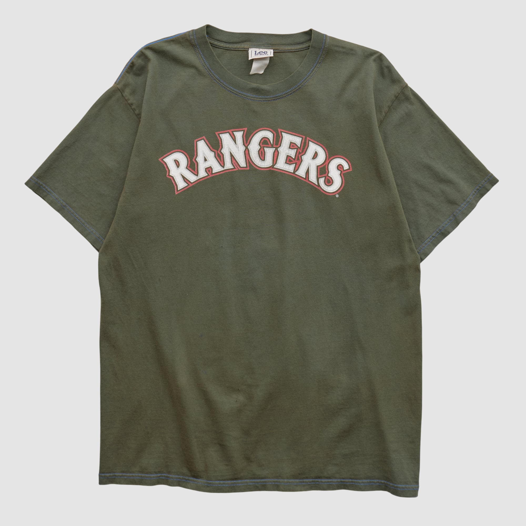 Texas Rangers Lee Apparel 2000s T-shirt - Olive - M by Fanatics Real Vintage