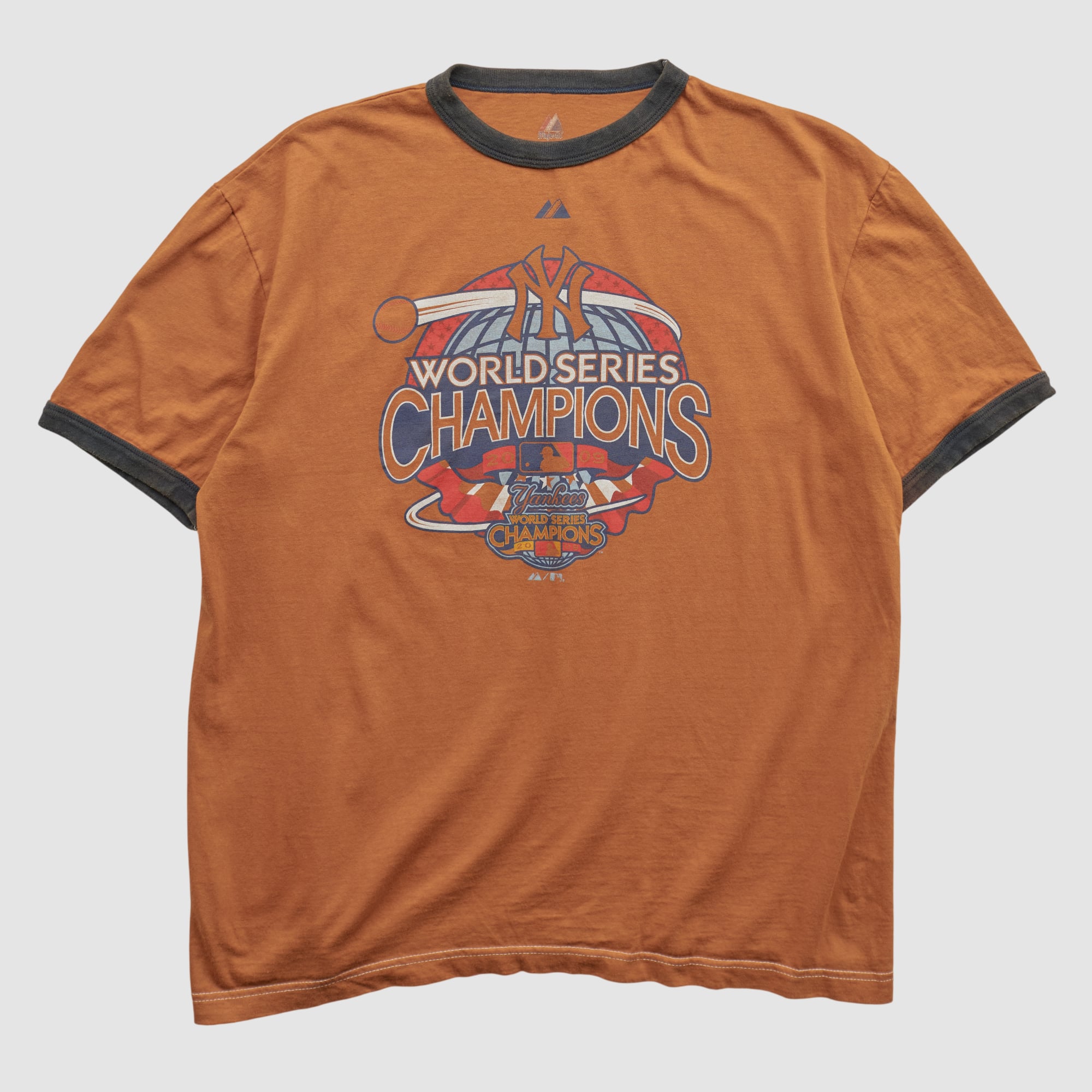 New York Yankees Majestic 2009 T-shirt - Orange - L by Fanatics Real Vintage