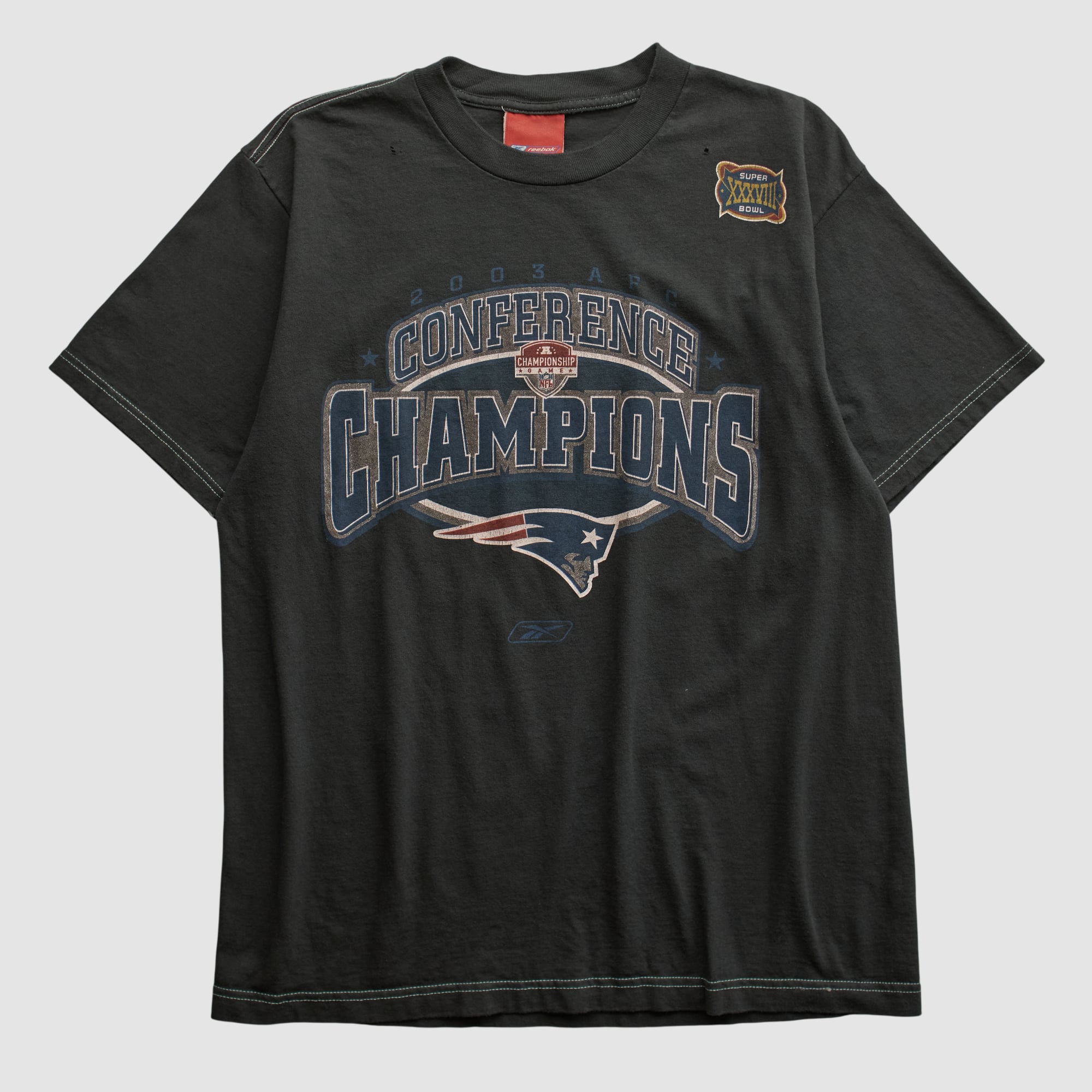 New England Patriots Reebok 2003 T-shirt - Black - M by Fanatics Real Vintage