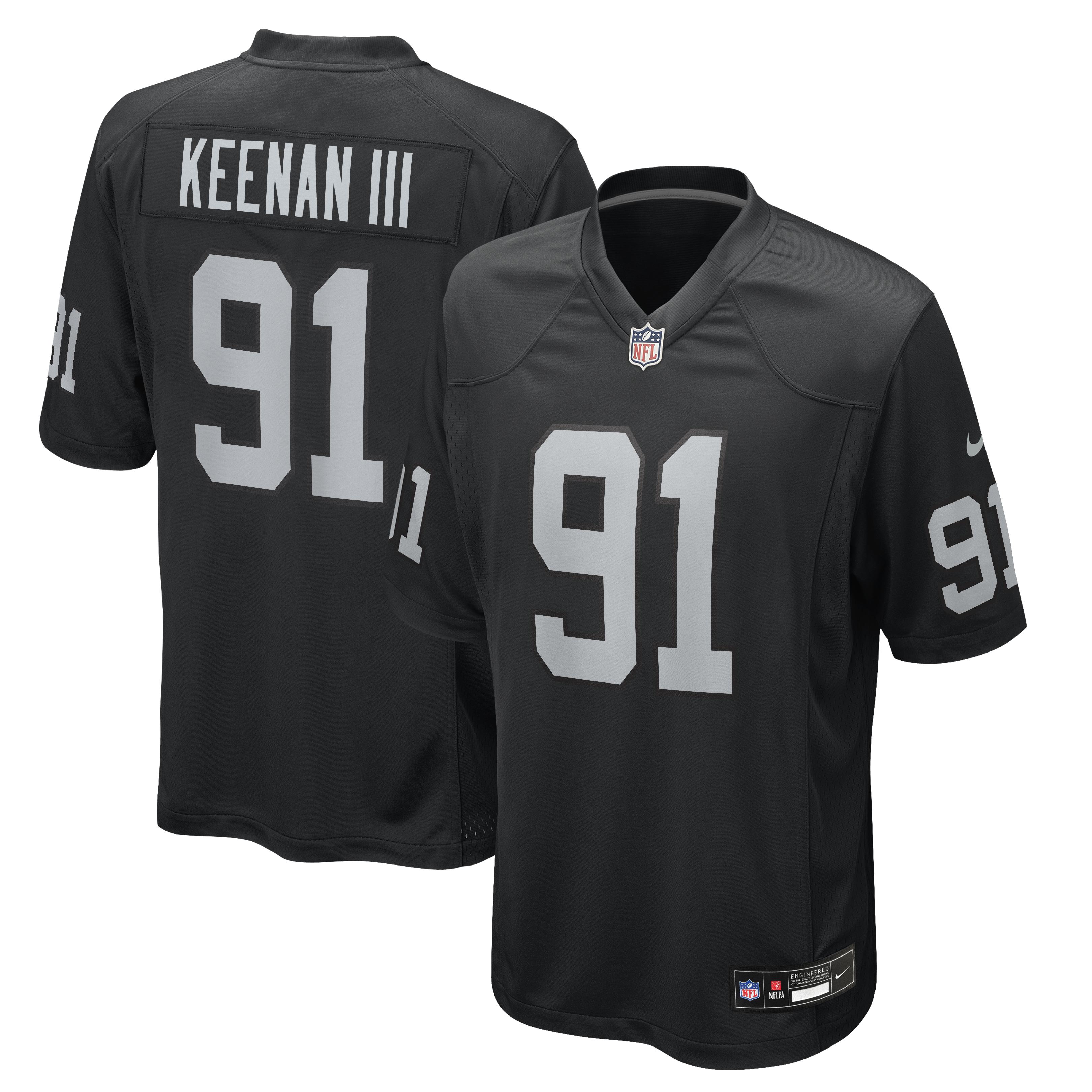 Men's Nike Tim Keenan III Black Las Vegas Raiders Game Player Jersey