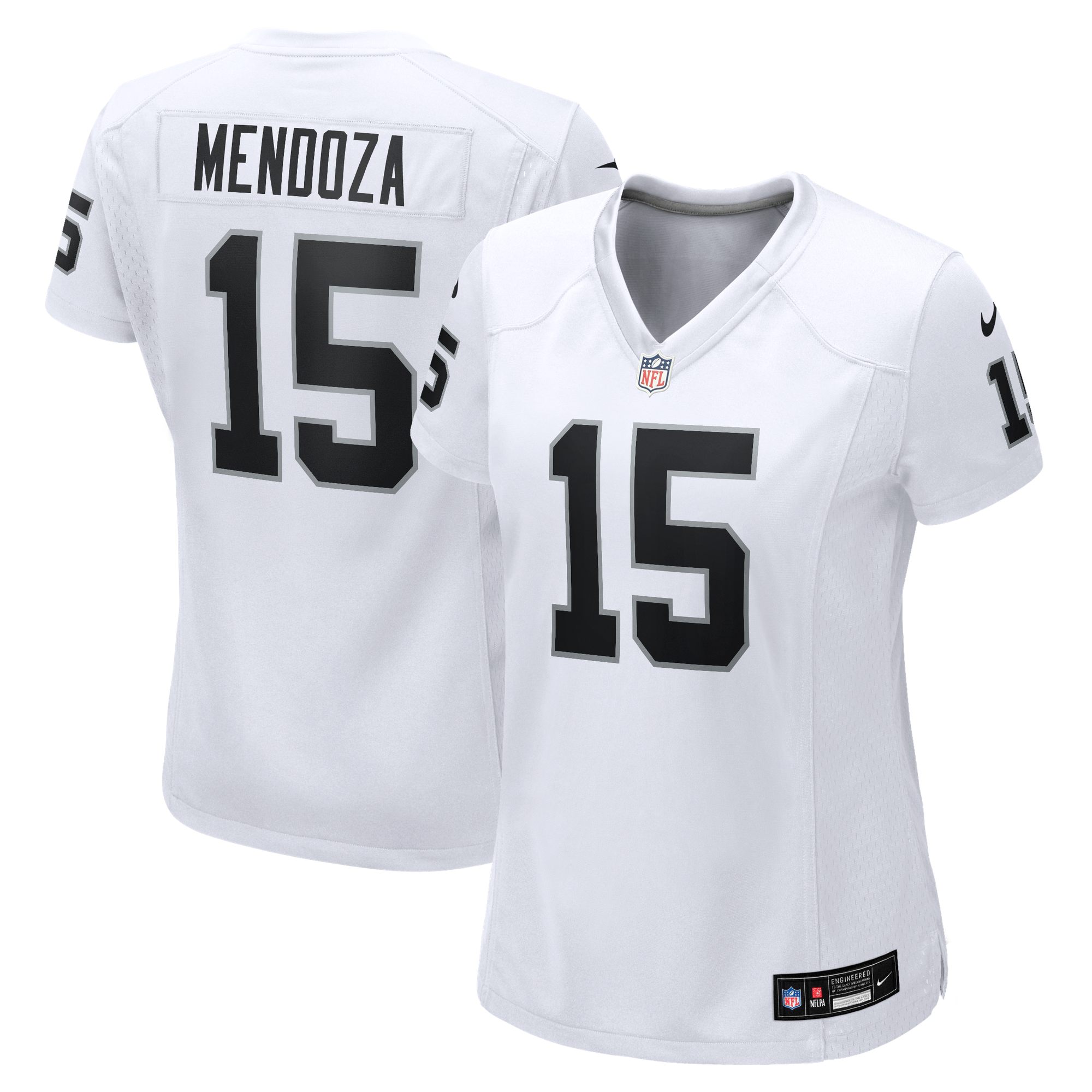 Maglia da gioco da donna Nike Fernando Mendoza dei Las Vegas Raiders, colore bianco.