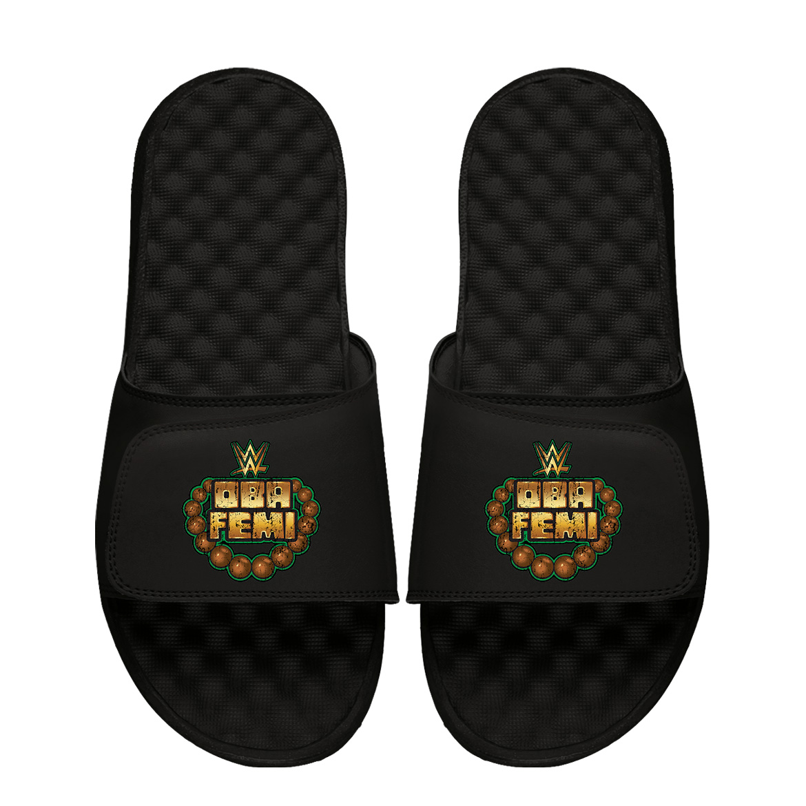 Unisex ISlide Black Oba Femi Name Chain Motive Slide Sandals Unisex ISlide Black Oba Femi Name Chain Motive Slide Sandals