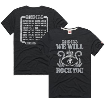 Unisex Homage Charcoal Las Vegas Raiders 2026 NFL Schedule Queen Tri-Blend T-Shirt
