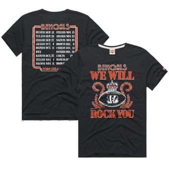 Unisex Homage Charcoal Cincinnati Bengals 2026 NFL Schedule Queen Tri-Blend T-Shirt