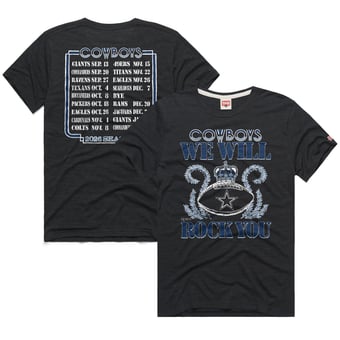 Unisex Homage Charcoal Dallas Cowboys 2026 NFL Schedule Queen Tri-Blend T-Shirt