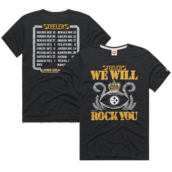 Unisex Homage Charcoal Pittsburgh Steelers 2026 NFL Schedule Queen Tri-Blend T-Shirt
