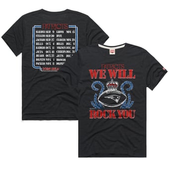 Unisex Homage Charcoal New England Patriots 2026 NFL Schedule Queen Tri-Blend T-Shirt