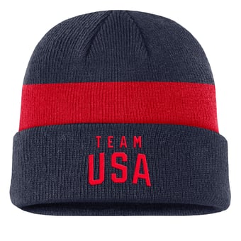 Men's Nike Navy Team USA Stripe Terra Cuffed Knit Hat