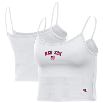 Women's Champion White Boston Red Sox America Scoop Tank Top