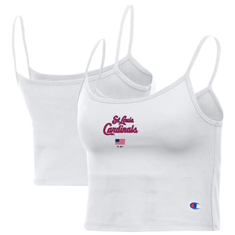 Women's Champion White St. Louis Cardinals America Scoop Tank Top