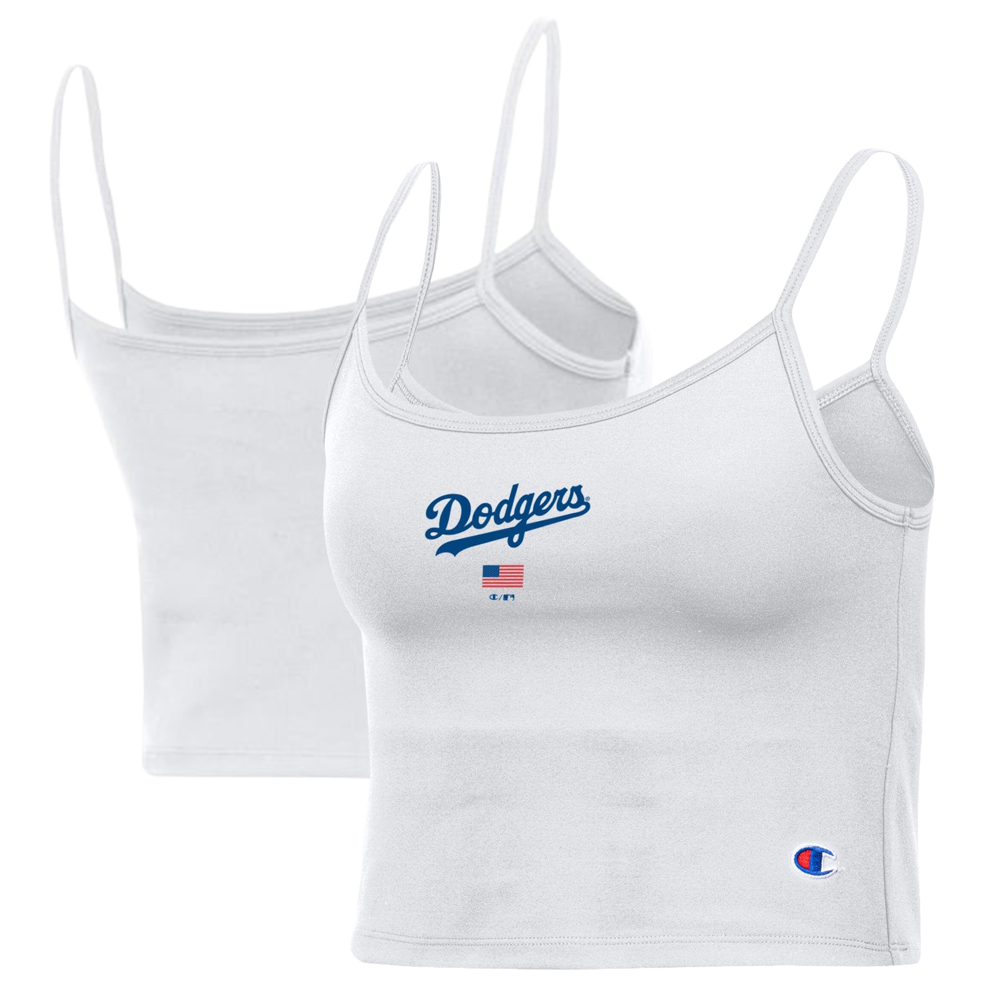 Women's Champion White Los Angeles Dodgers America Scoop Tank Top