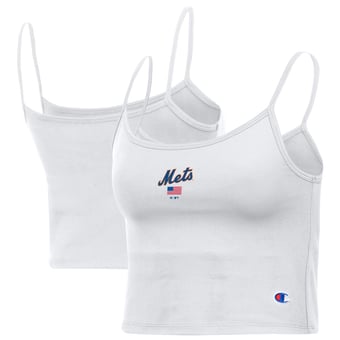 Women's Champion White New York Mets America Scoop Tank Top