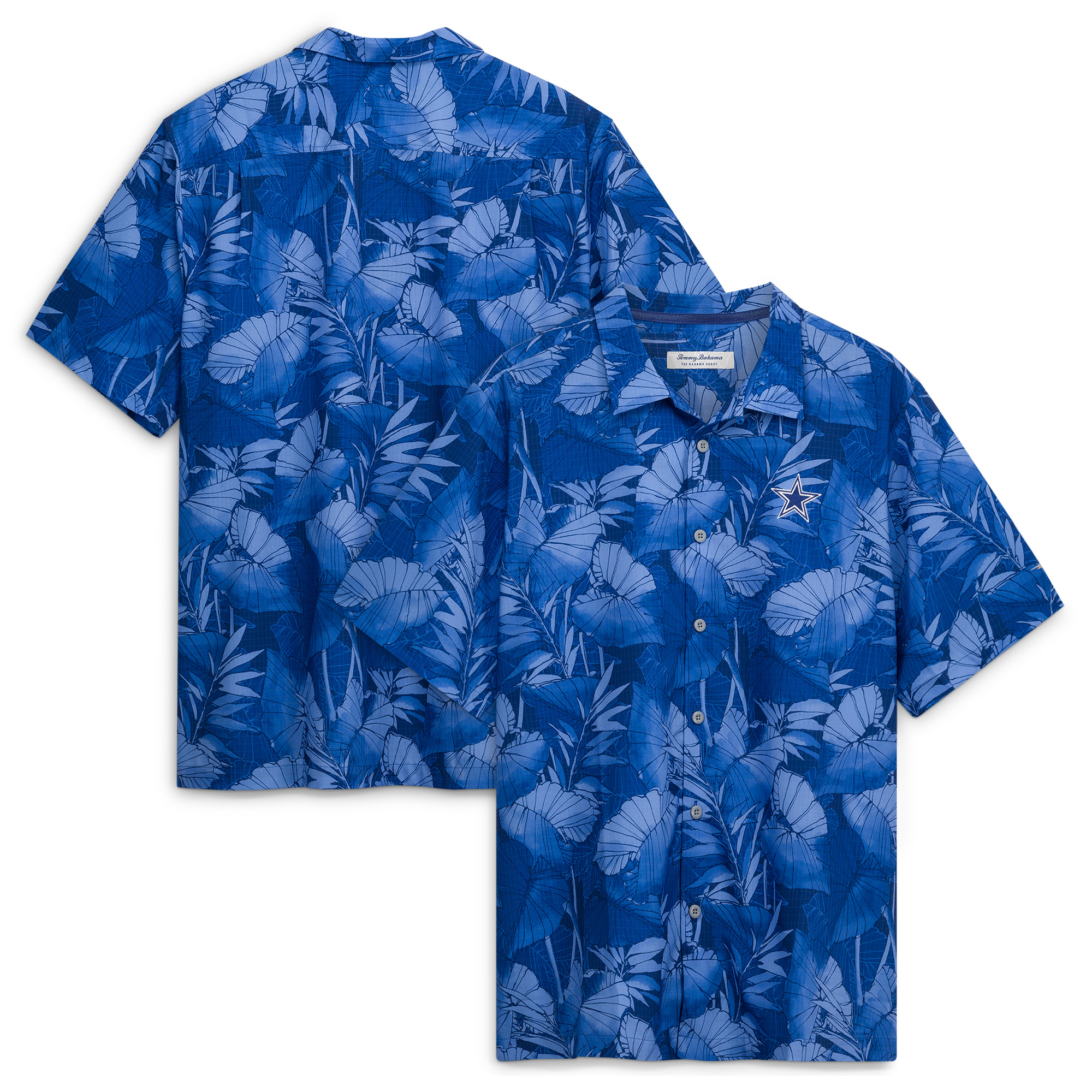 Men's Tommy Bahama Blue Dallas Cowboys Big & Tall Coast Nuevo Fronds IslandZone Button-Up Shirt