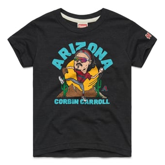 Youth Homage Corbin Carroll Charcoal Arizona Diamondbacks Caricature Tri-Blend T-Shirt