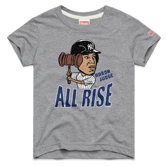 Youth Homage Aaron Judge Gray New York Yankees Caricature Tri-Blend T-Shirt