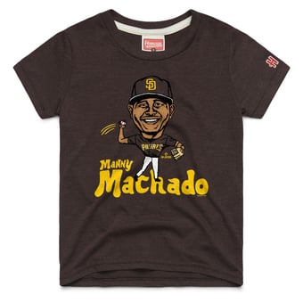 Youth Homage Manny Machado Brown San Diego Padres Caricature Tri-Blend T-Shirt