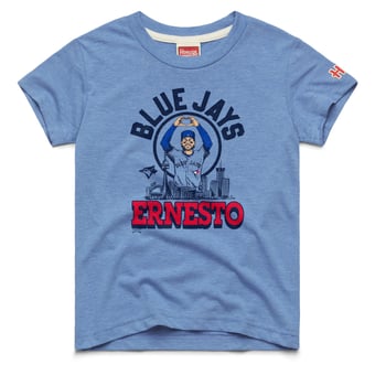 Youth Homage Ernie Clement Light Blue Toronto Blue Jays Player Graphic Tri-Blend T-Shirt