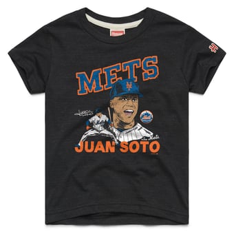 Youth Homage Juan Soto Charcoal New York Mets Player Graphic Tri-Blend T-Shirt