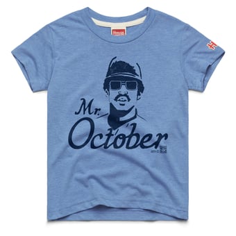 Youth Homage Reggie Jackson Light Blue New York Yankees Cooperstown Collection Player Graphic Tri-Blend T-Shirt
