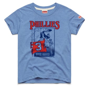 Youth Homage Bryce Harper Light Blue Philadelphia Phillies Player Graphic Tri-Blend T-Shirt